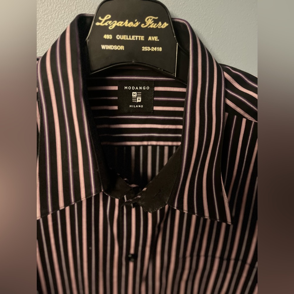 Milano Mens Striped Shirt w/ lots of Style!
